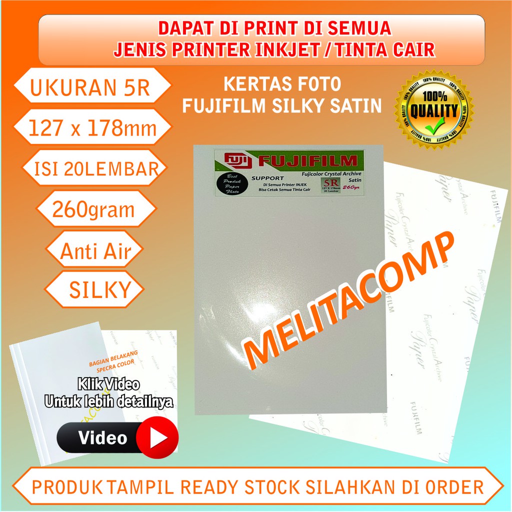 Kertas foto Fujifilm silky satin 5R photo paper