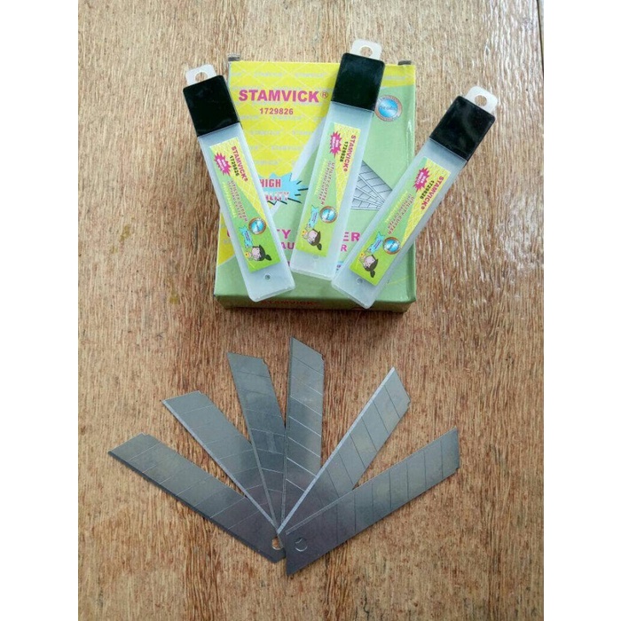 

Sale!!! Stamvick Isi Refill Mata Pisau Cutter Besar 18 Mm Isi 60 Pcs (Promo) Berkualitas