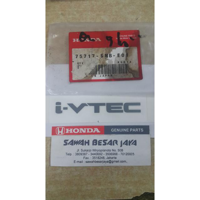 emblem sticker / stiker i vtec honda civic crv | Emblem Mobil