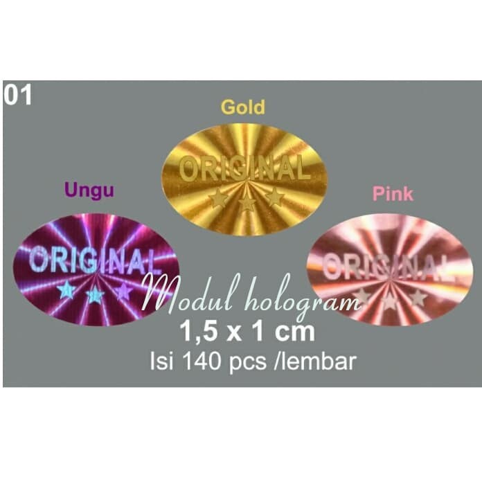 

stiker hologram ori 3 bintang - Pink