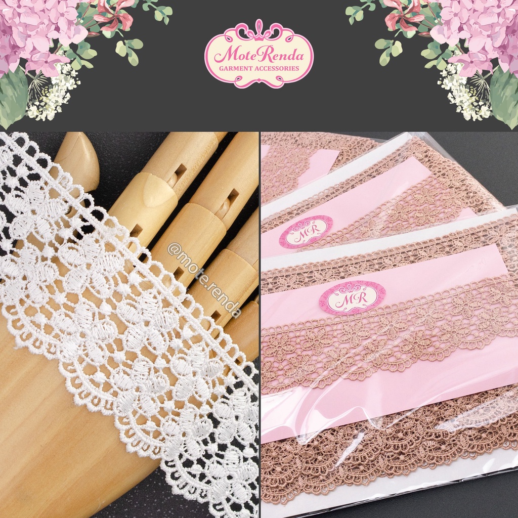 Renda giper grosir, lebar 5cm (harga per roll) kode 5GPB50