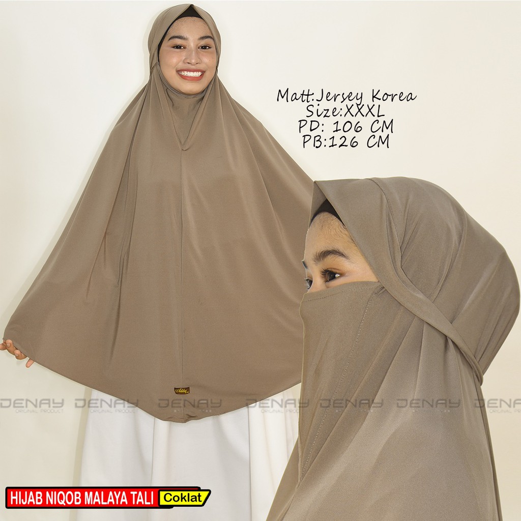 TOKODENAY - HIJAB MASKER - NIQAB MALAYA 2IN1 - BAHAN JERSEY - JILBAB WANITA MUSLIMAH - BEST SELLER