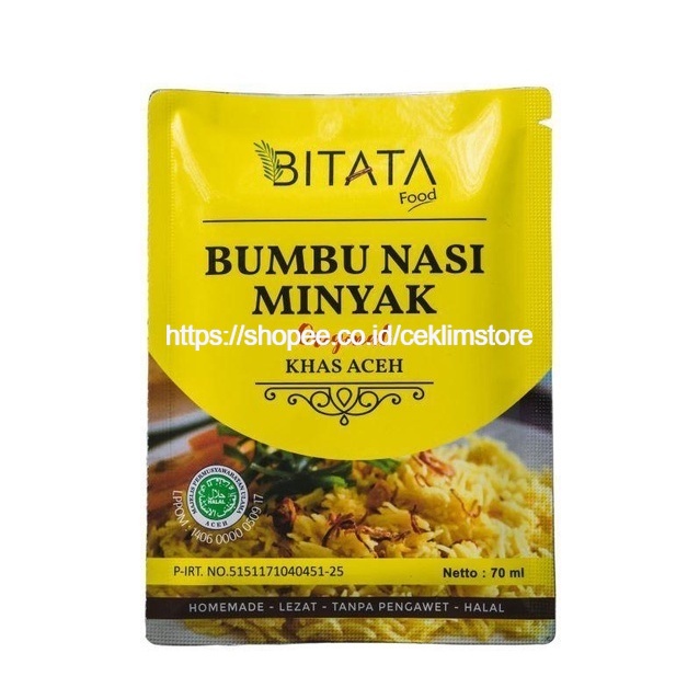 

Bitata Bumbu Nasi Minyak Khas Aceh Sachet 70Ml