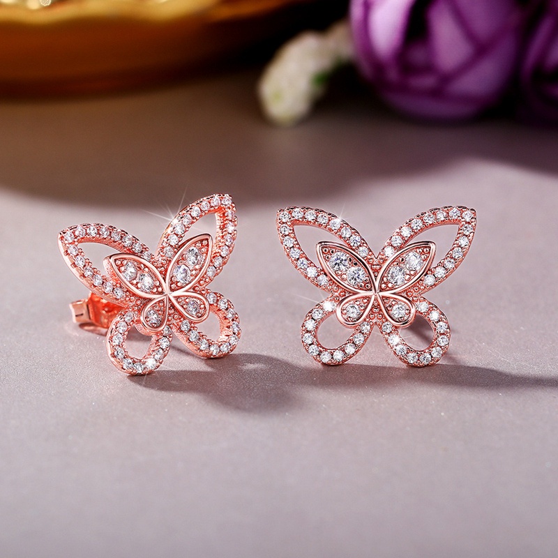 Fashion Women's Butterfly Stud Earrings Piercing Stylish Accessories Party Daily Wear Girls Earrings Fancy Gift Jewelry