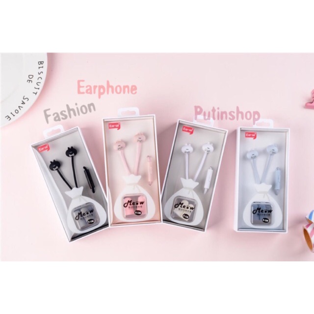 (P) cartoon cat design earphone / headset fashion E138