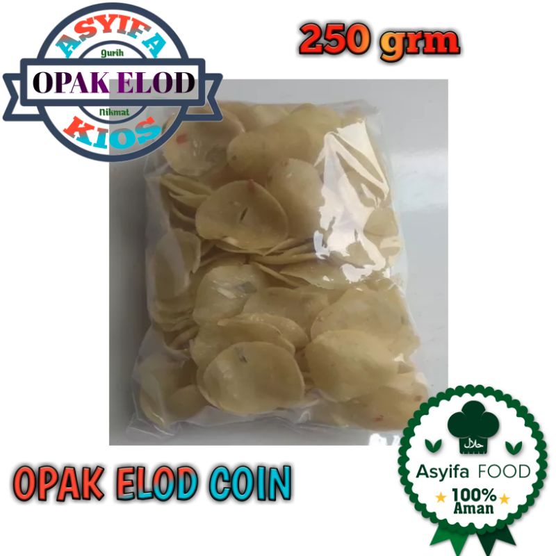 

opak elod coin gurih mantap kemasan 250 gr