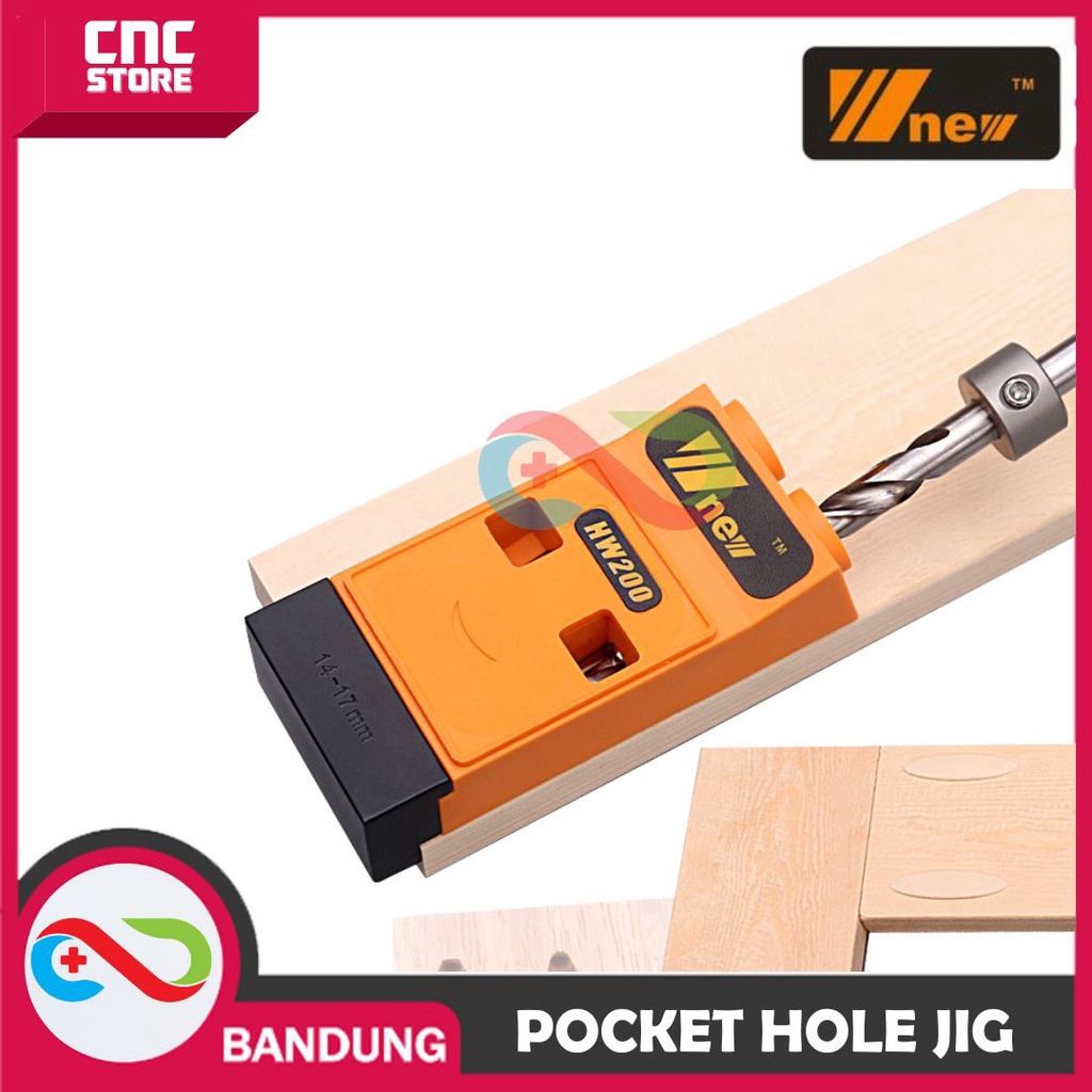 WNEW POCKET HOLE JIG 2 LUBANG PRESISI DUST PORT SET WOODWORKING