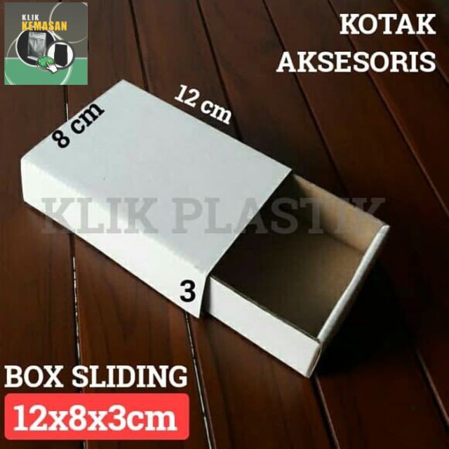 

KOTAK SLIDING 12X8X3 PUTIH /TEMPAT SOUVENIR /KARDUS HP BOX KOTAK KADO