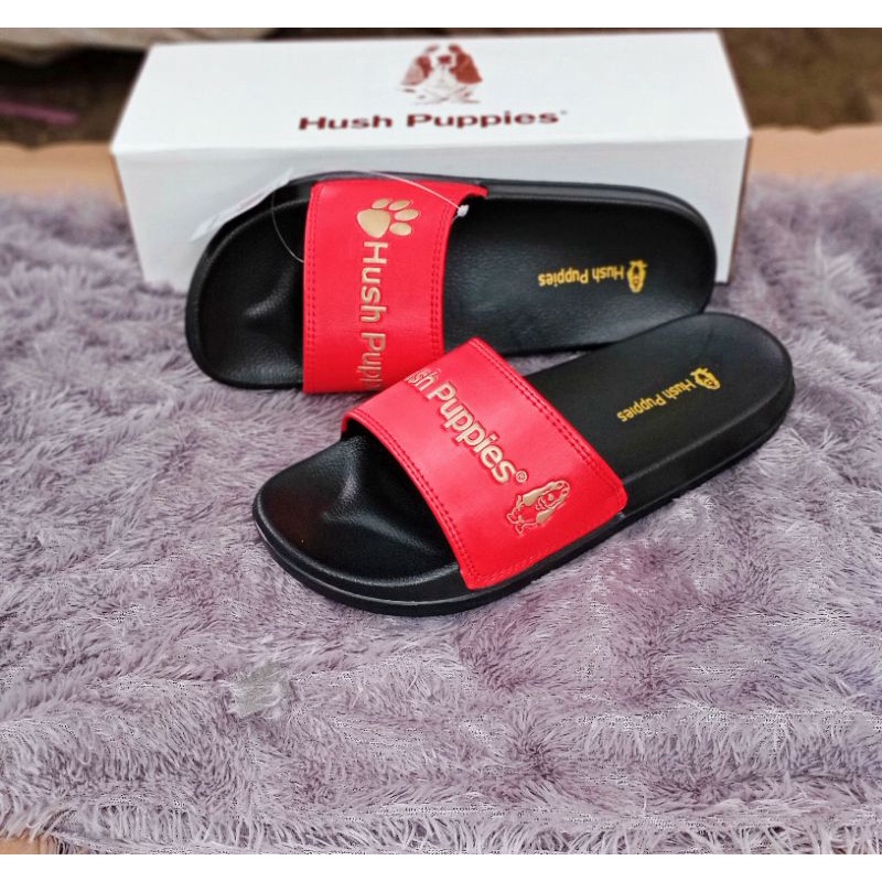 SANDAL HUSH PUPPIES -PERSITY -SANDAL - SANDAL SLOP -SANDAL PRIA -SANDAL WANITA -SANDAL SLOP PRIA -SANDAL SLOP WANITA -HUSH PUPPIES-Merah persity gold