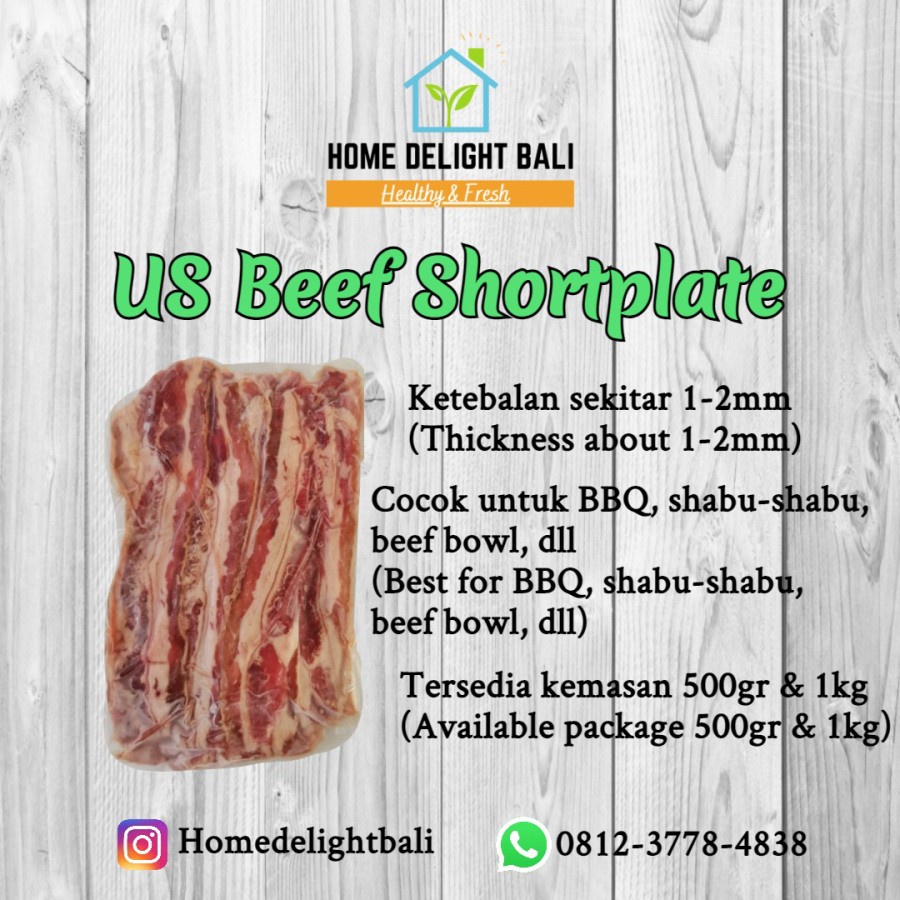 

US Beef Shortplate Sliced/Shabu-Shabu 500gr [Frozen Meat]