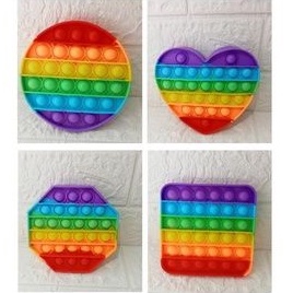 Mainan pop it murah popit Pop Its Square rainbow multicolor Fidget Toy Push bubble Penghilang Stress-6