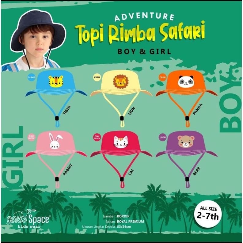 KSHFASHION I Bucket Hat Anak I Topi Safari Anak Laki dan perempuan 2-8 Tahun Babysapce