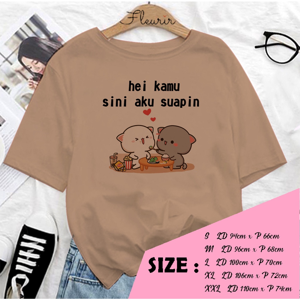 FLEURIR - KAOS PEACH GOME SUAP OVERSIZE KATUN KAOS WANITA DEWASA