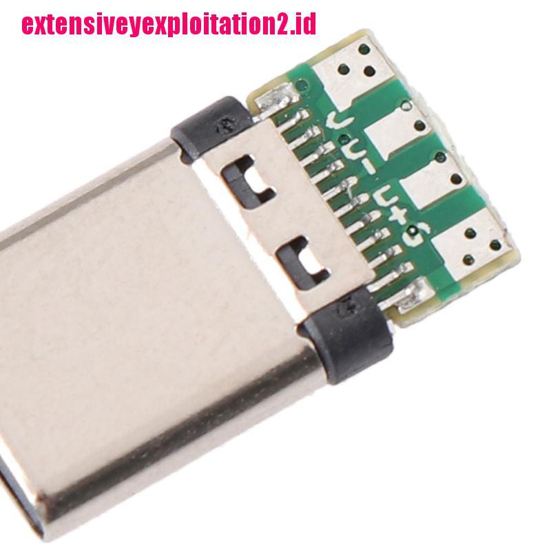 &lt; E2id &amp; &gt; 5Pcs Soket Konektor Plug Solder USB 3.1 Tipe C Male DIY