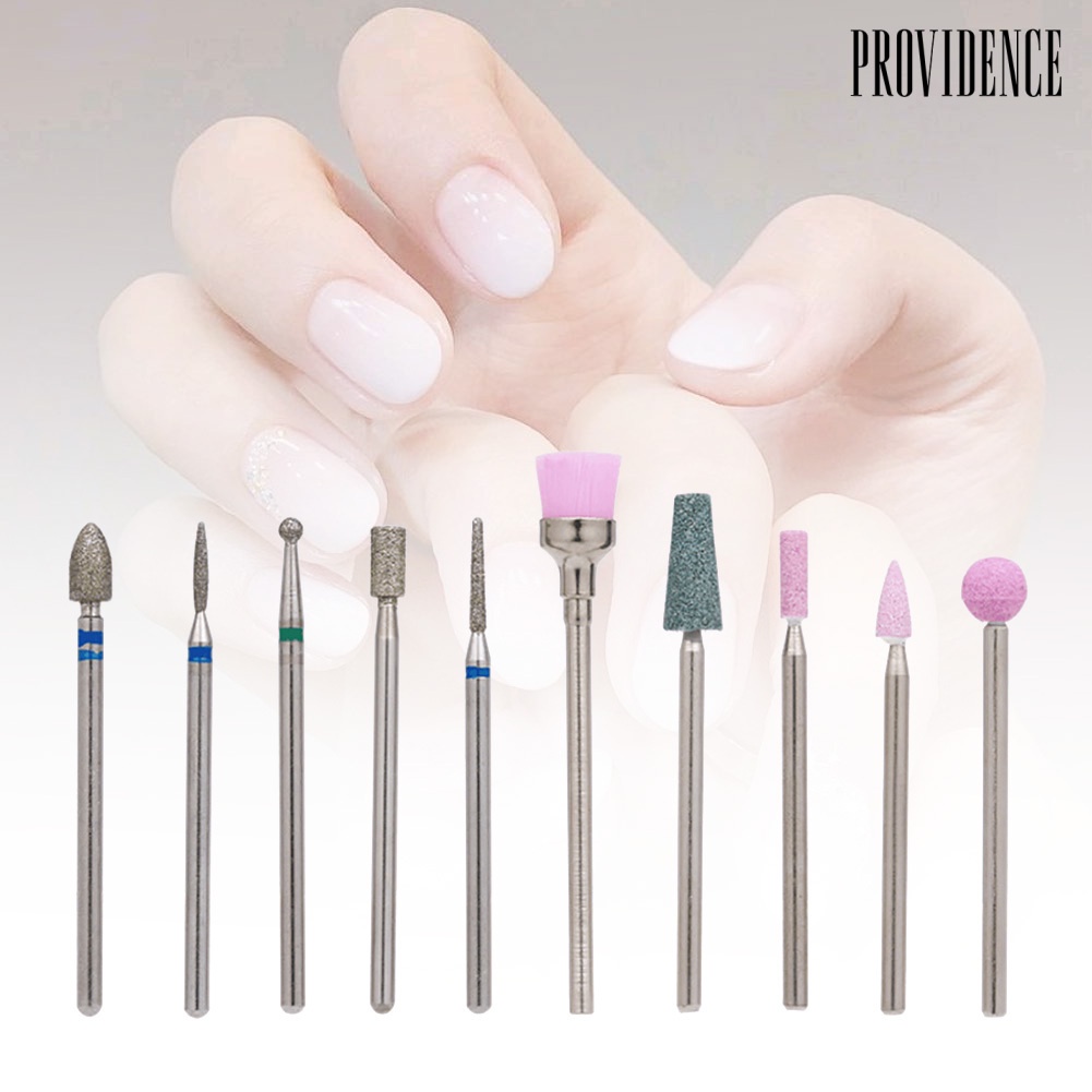 Providence 10Pcs Grinding Nail Art Drill Bits Manicure Pedicure Polishing Milling Head Kit