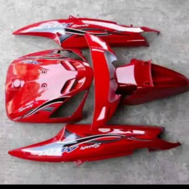 Bodi Halus Dan Striping Yamaha Mio Sporty Warna Merah Marun