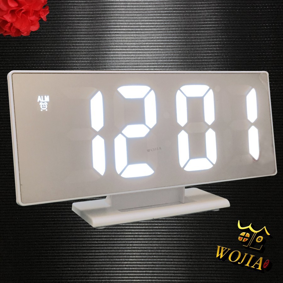 Jam Meja Aesthetic Digital DS-3618L/Jam Beker Alarm Besar/Jam Digital Mobil/LED Digital Alarm Clock Mirror