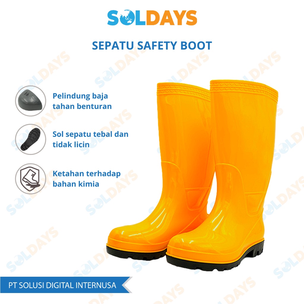 Sepatu Safety Boot / Sepatu Boot Proyek/ Sepatu Boot Kuning