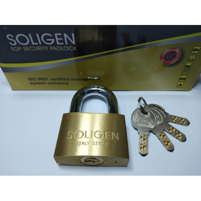 Gembok Soligen 60 mm Pendek Kuningan Computer Key