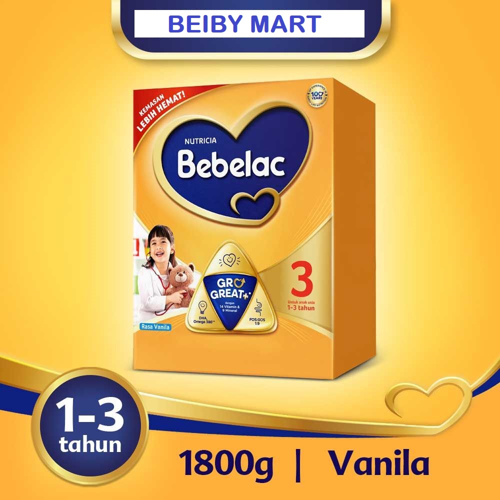 SUSU BEBELAC 3 ( 1-3 TAHUN ) RASA VANILA / MADU 1800GR