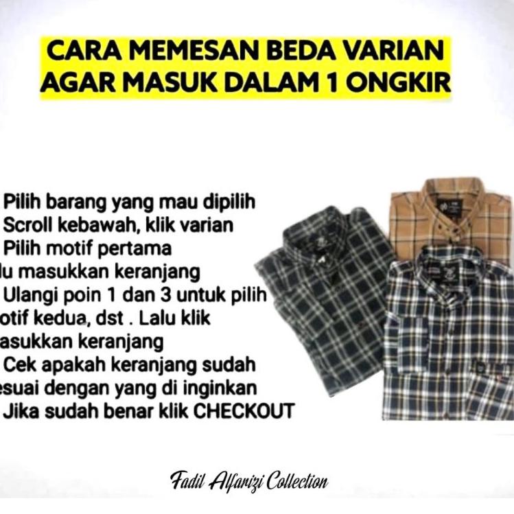 [KODE W8G7K] Kemeja Flanel Impor kotak catur putih hitam Pria Distro Flannel Lengan Panjang Pria Kem