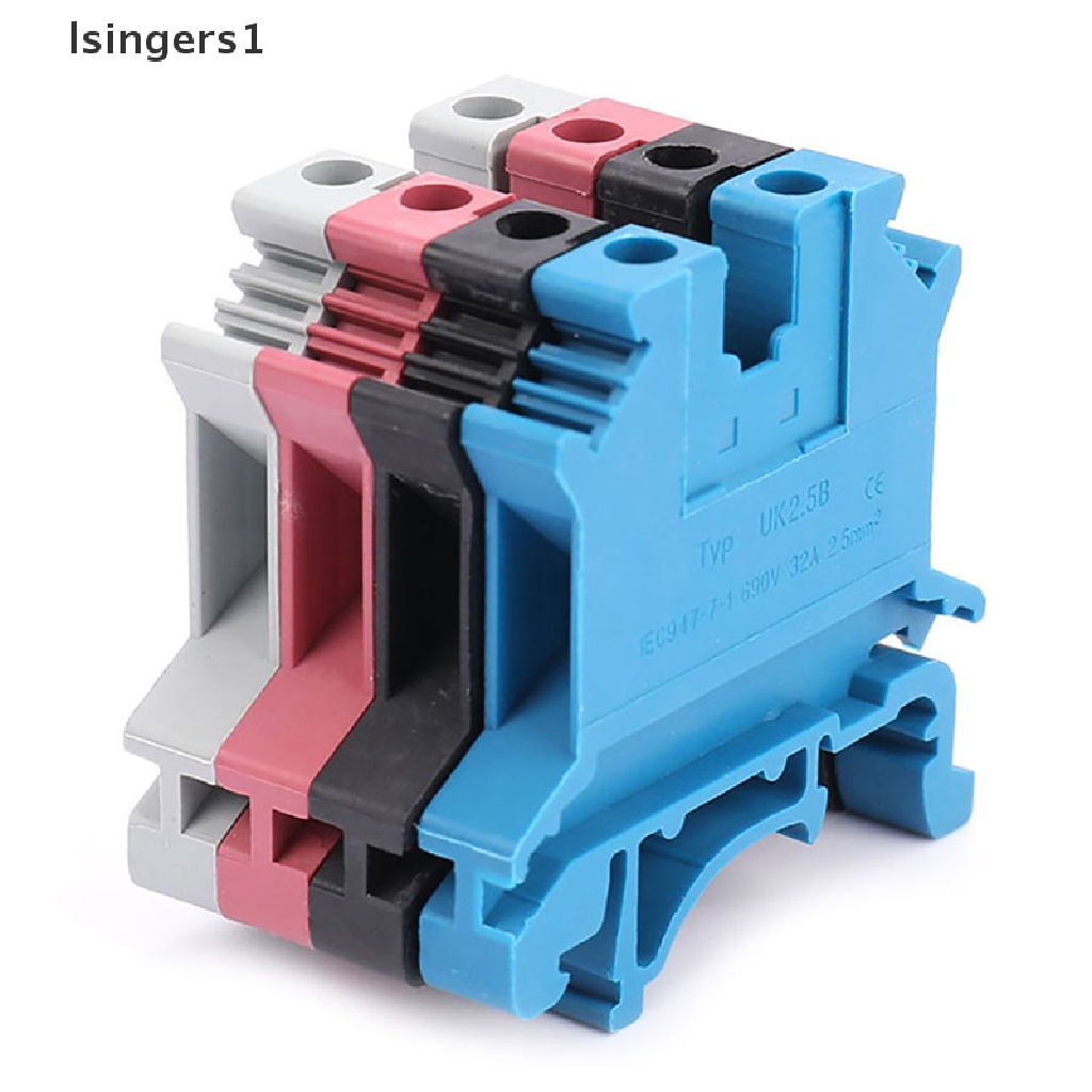 (lsingers1) 10pcs / Set Blok Terminal 2 DIN Rail Universal UK-2.5B 2.5mm