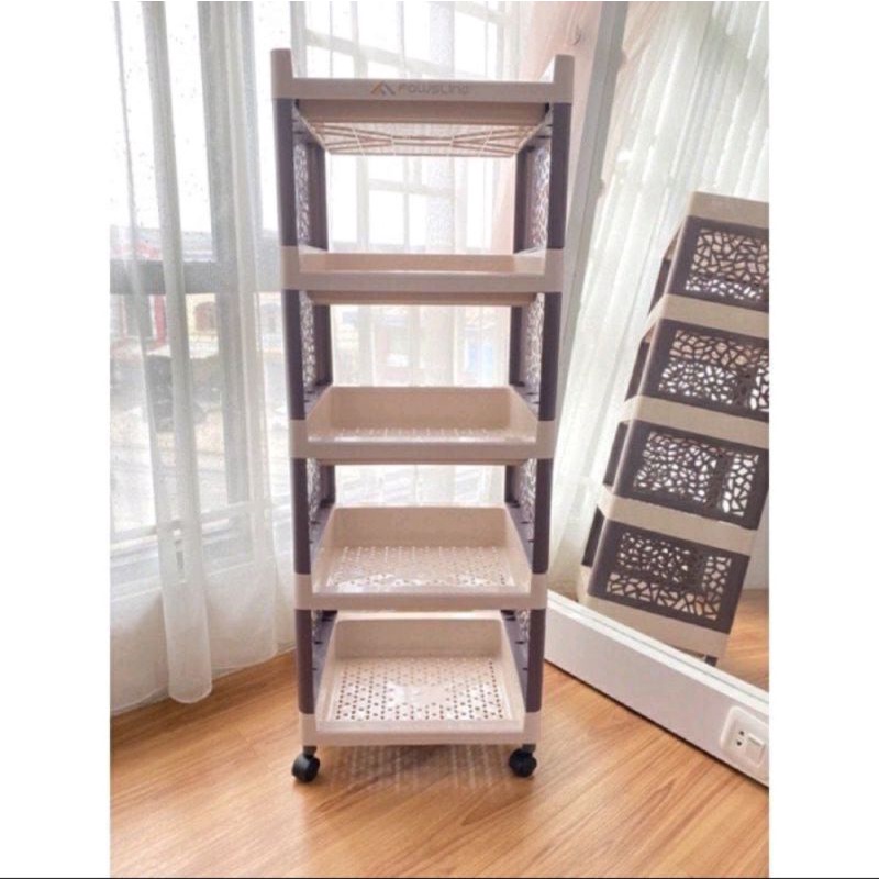 Rak serbaguna rak plastik merek fawsline 5 susun