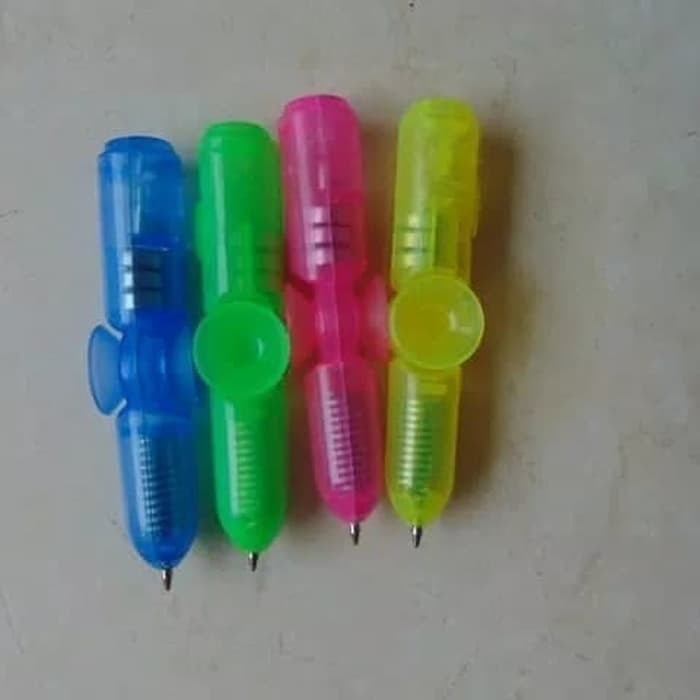 Pulpen Spinner Nyala Lampu Warna Warni Disko / Pen Spinner Led