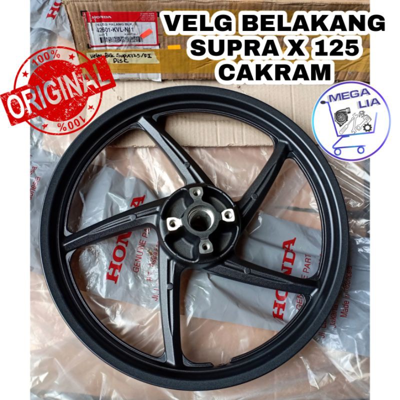 Velk Velg Pelek Racing Belakang Supra X 125 Cakram 100% ORI Honda 42601-KVL-N11