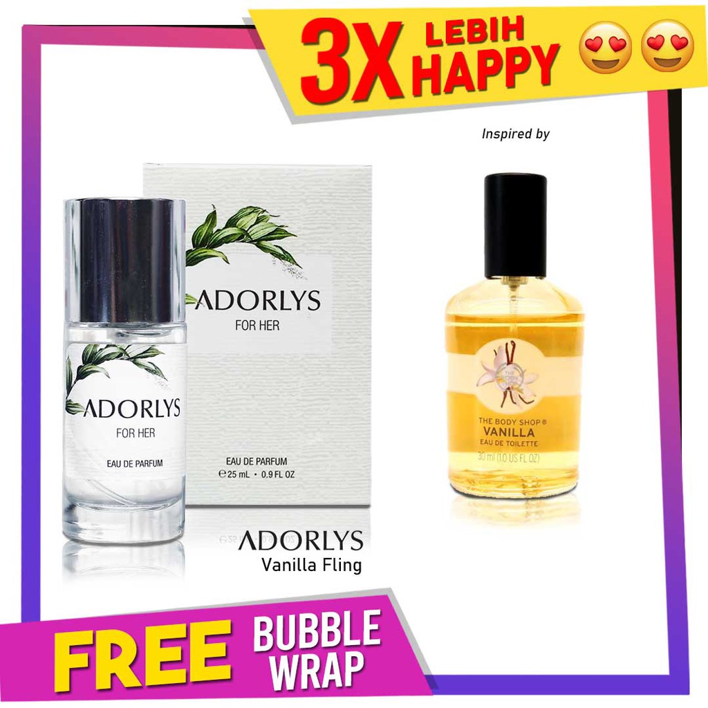 Parfum Wanita ADORLYS Vanilla Fling - inspired by THE BODY SHOP VANILLA
