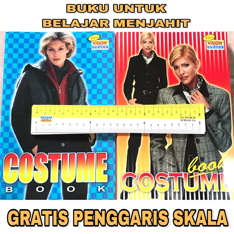 BISA  COD✔️ Buku COSTUM POLA untuk penjahit pemula yang baru belajar -  costume book - buku pola jah