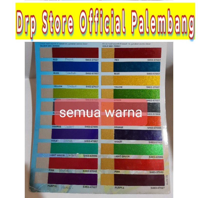 CAT PENTA  CANDYTONE MERAH/KUNING/HITAM/HIJAU/PINK/BIRU/VIOLET/ORANG/UNGU/SILVER(DASAR) ISI 200 GRAM