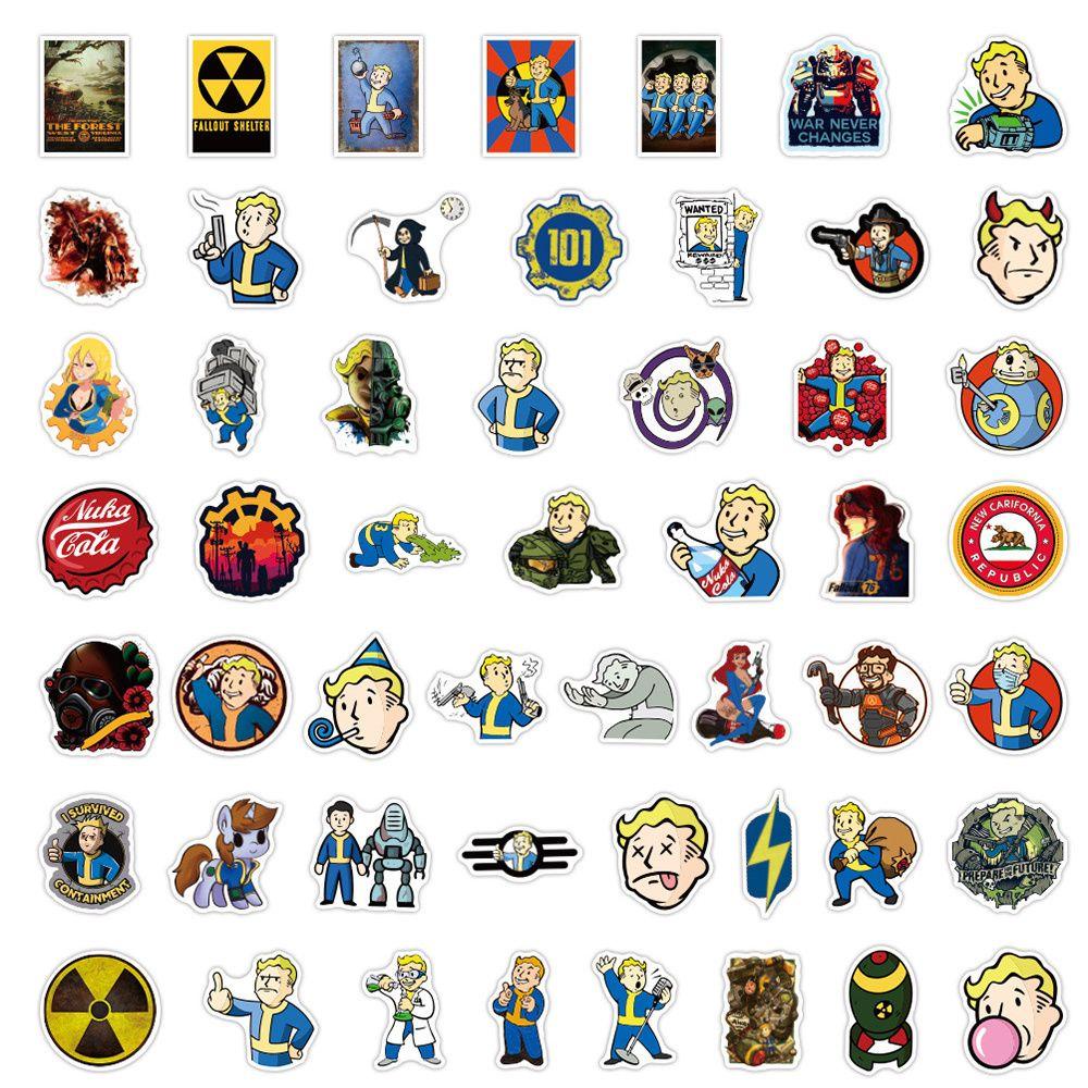 Lanfy Stiker Game Fallout Tahan Air Multi Use Decals Game Untuk Mobil Gitar Kartun Stiker Poster