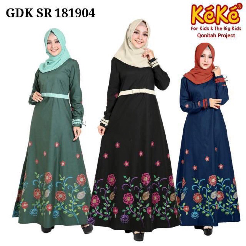 Gamis Keke GDK SR 181904 Size S Ready Warna Hitam