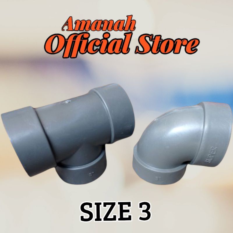 Keni pipa pvc T tee pipa air pvc 3 inch tebal