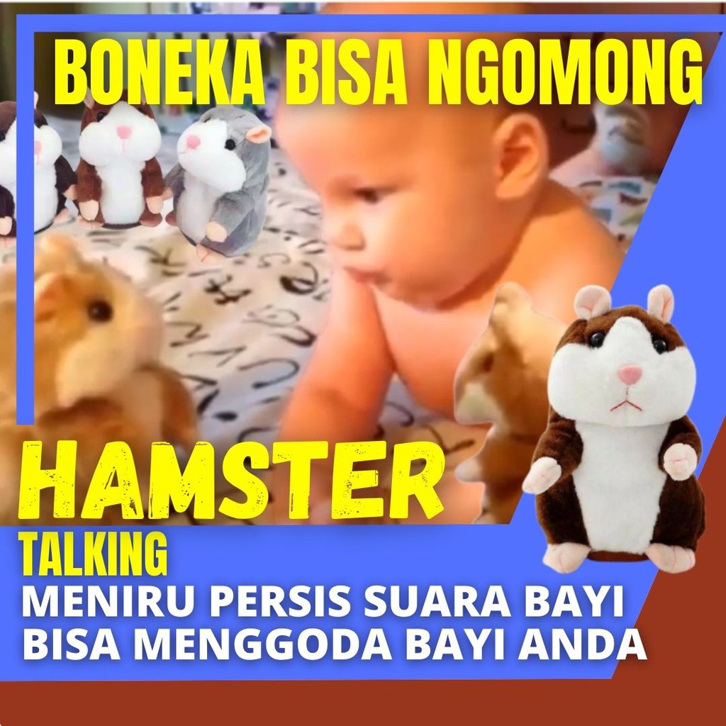 Mainan Lucu Boneka Hamster Talking Bisa Ngomong Bicara Teman Balita
