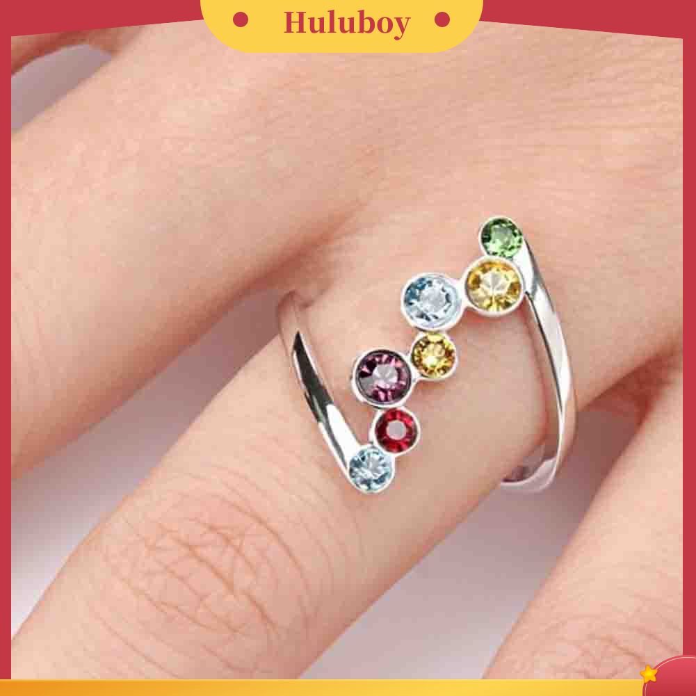 Hu Hu Hu Hu Hu Alat Bantu Pasang Kacamata♡ Cincin Wanita Hias Berlian Imitasi Warna Warni Berkilau Untuk Pestahadiah