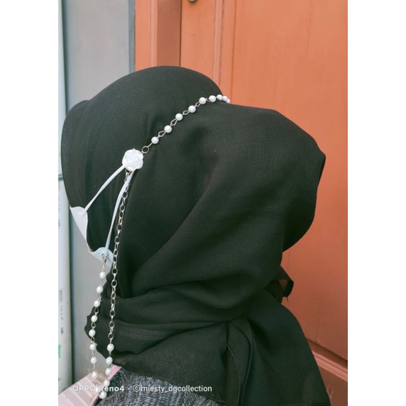 Strap masker hijab  2 in 1 Ananta  (kalung masker Rantai /pengait mawar)