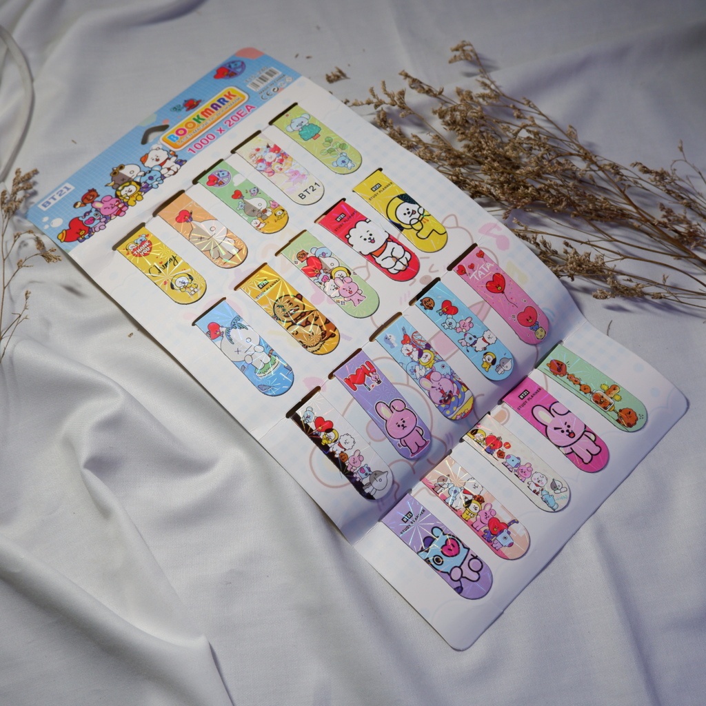 

(ISI 20 PCS) Pembatas Buku Magnet BTS/BT21 / Sticky Note