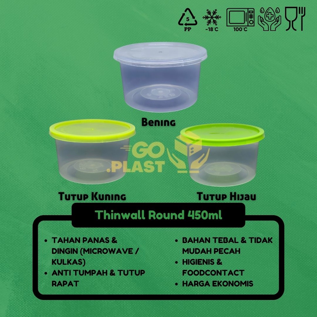 THINWALL BOWL 450 ML / MANGKOK MAKAN PLASTIK 450 ML ISI 12PCS