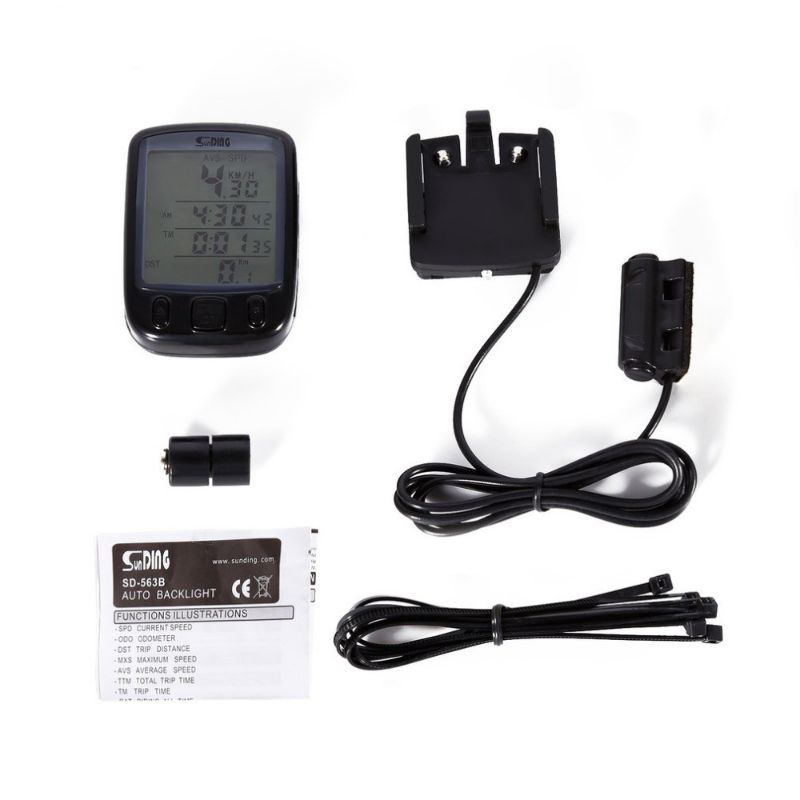 AKSESORIS SEPEDA SUNDING SPEEDOMETER SEPEDA BACKLIGHT LCD - SD-563A - BLACK