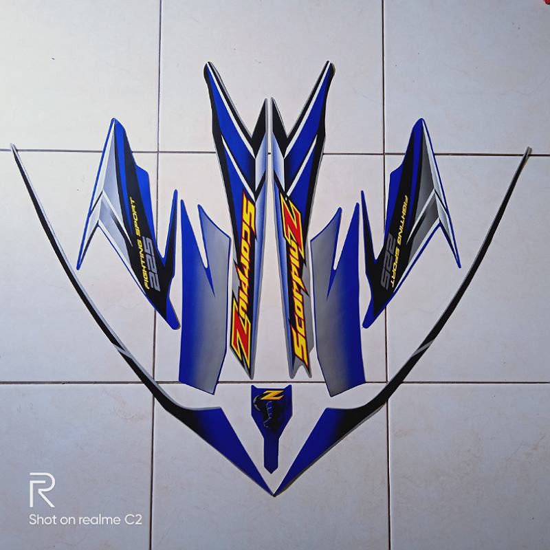 stiker striping motor yamaha scorpio z 225 2006 biru