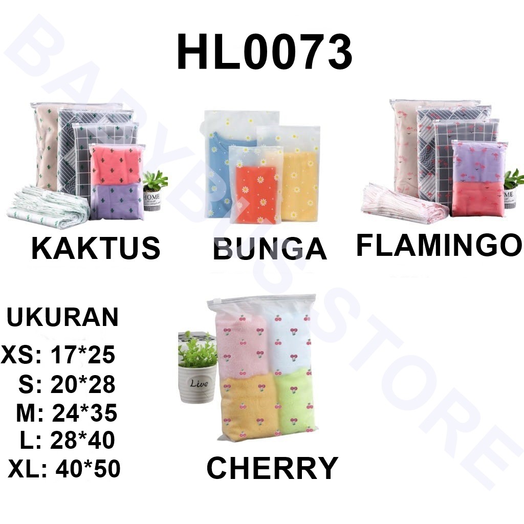 BBS HL0073 Kantong Zip Lock Motif / Travel Pouch Zip / Kantong Zipper Make Up Kosmetik