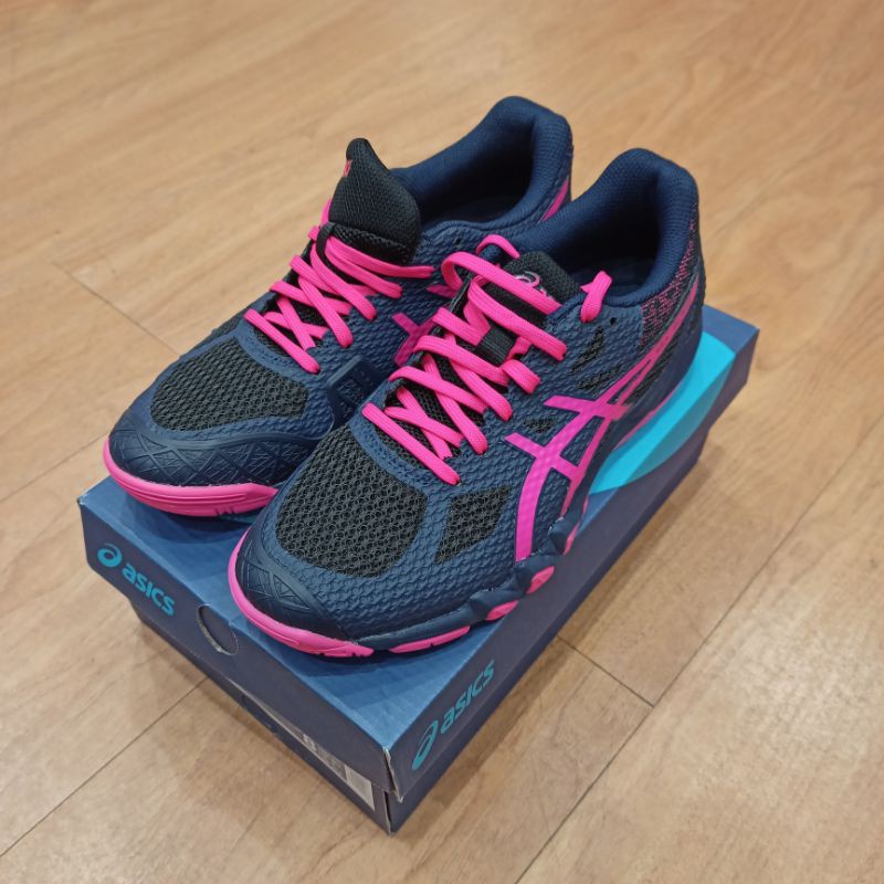 Sepatu Badminton Wanita dan Anak Asics Gel Blade 7 Navy Peacoat Pink Original