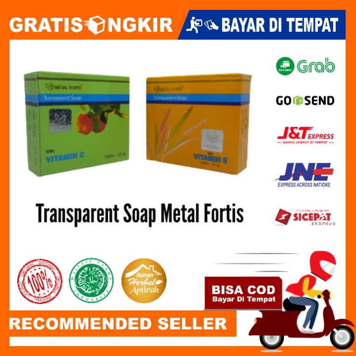 Sabun Metal Fortis Original Transparent Soap Vitamin C Vitamin E 65gr BPOM