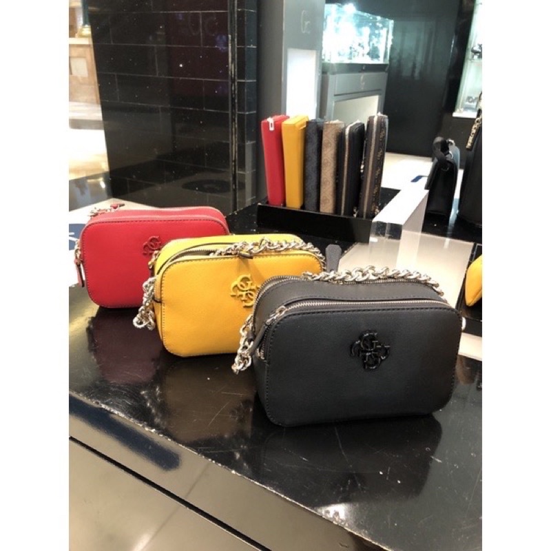 TAS GUESS ORIGINAL WANITA - GUESS NOELLE MINI CROSSBODY FLAP RED ORIGINAL COUNTER SALE