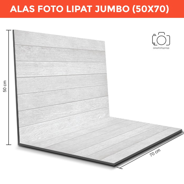 Alas Foto Lipat Jumbo Kayu Putih 70x50 cm / Background foto lipat besar untuk foto produk (WLJ-01)