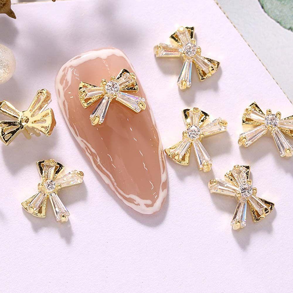 Mxbeauty Ikatan Simpul Kuku Berlian Imitasi Mewah Fashion DIY Nail Art Manicure Bowknot Nail Drills Nail Art Ornamen Kristal Busur Kuku Perhiasan