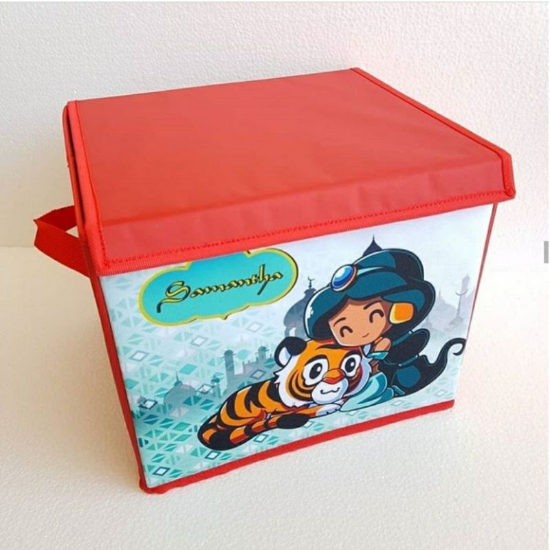 TOY BOX + TUTUP CUSTOM MOTIF NAMA ANAK Kotak Serbaguna Mainan Anak GIFT SOUVENIR ULTAH GOODIE BAG