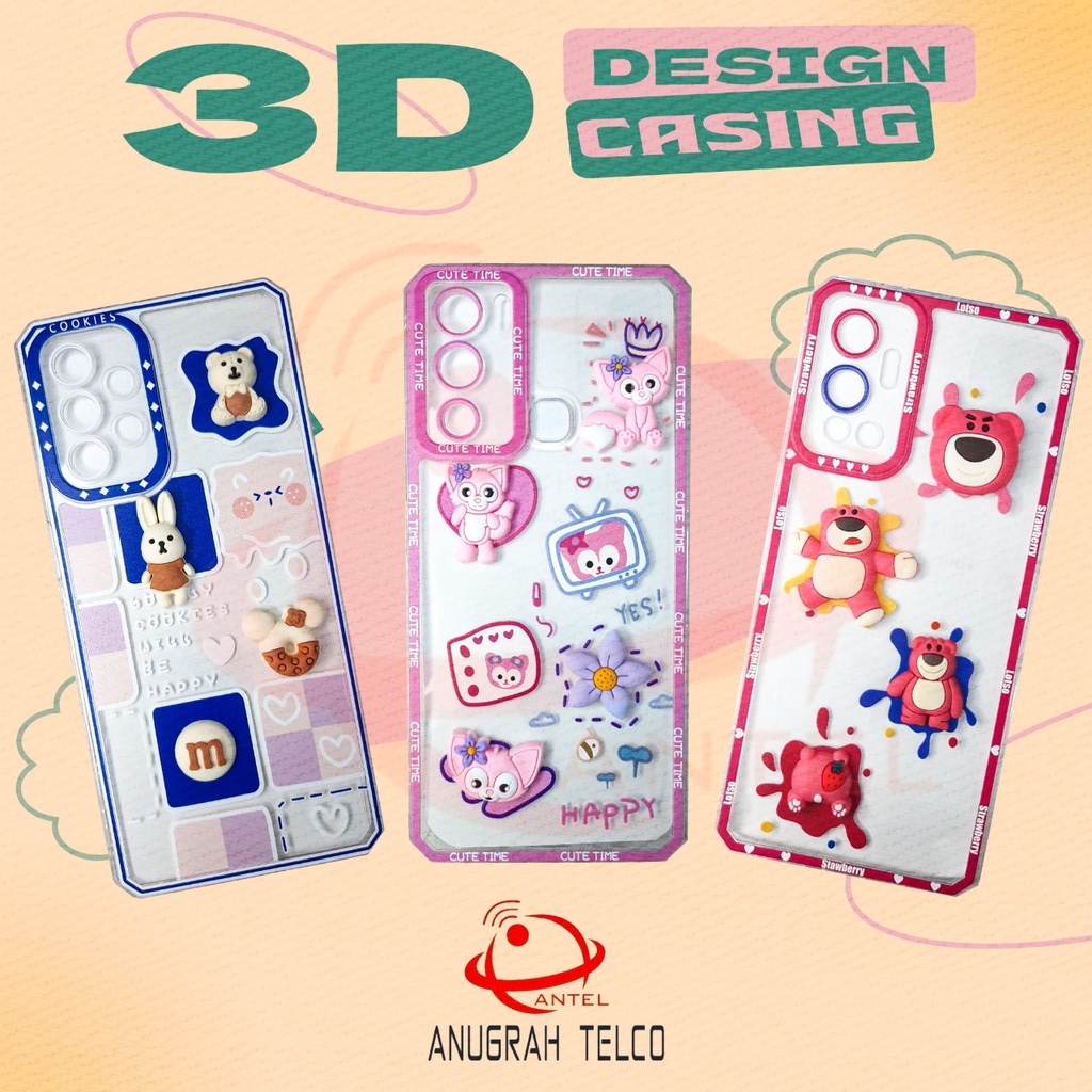 Case Xiaomi Redmi Note 9 Pro / Redmi 9C / Redmi Note 12 Pro 4g Soft Case Corak 3D Boneka Timbul